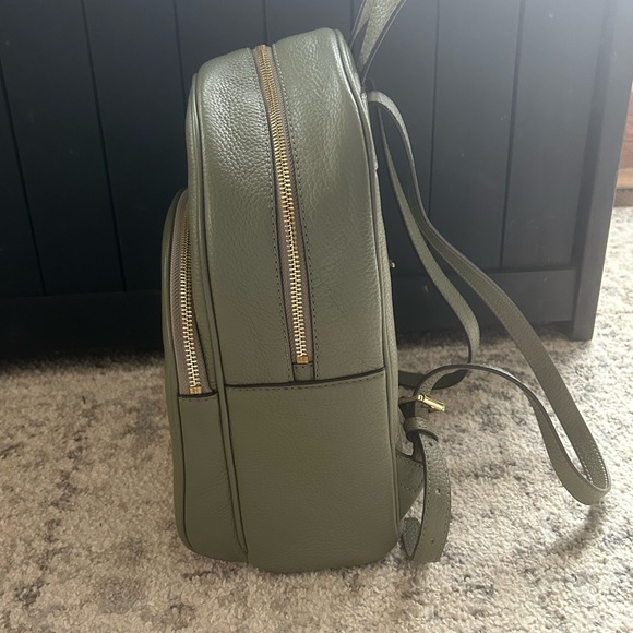 Michael Kors Olive Green Pebbled Leather Mini Backpack Gold Hardware NWOT - Picture 8 of 16